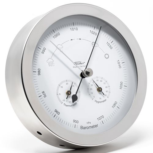 Fischer Barometer with Thermometer & Hygrometer 6.3" - 1602-01 (German Display / °C)