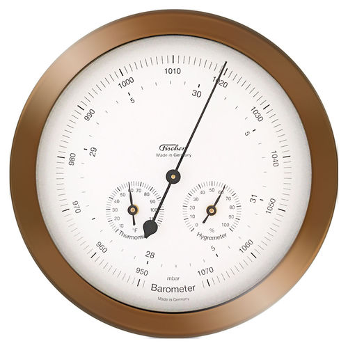 Barometer with thermometer & hygrometer 160 mm - 1602-40 GOLD (US version / ° F)
