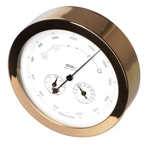 Barometer mit Thermometer & Hygrometer 160 mm - 1602-40 GOLD (Deutsch / °C)