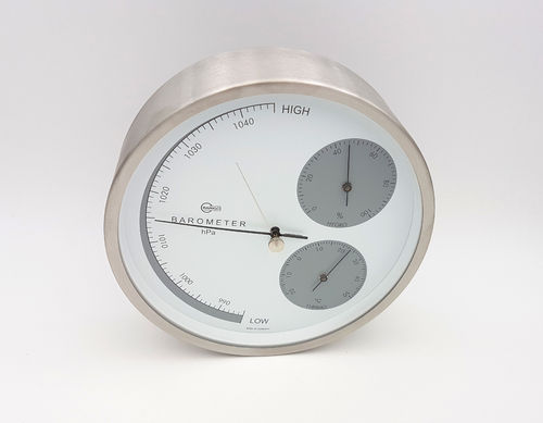 Barigo Weather Station, Stainless Steel, 160 mm - No. 351 °C/hPa English