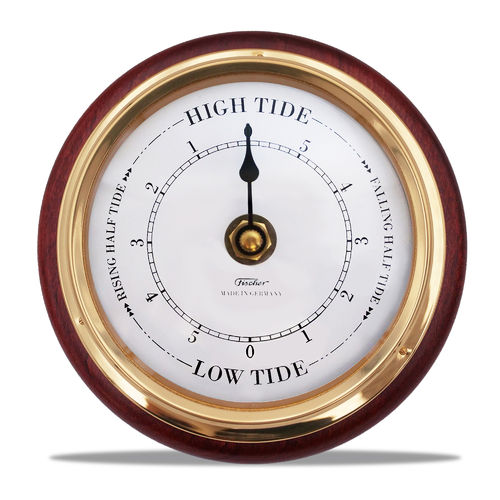 Fischer Tide Clock, Brass / Mahogany Coloured - 1434TD-22