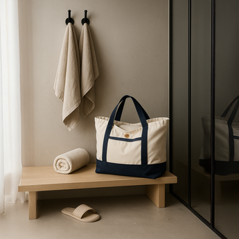 Grand sac sauna et bien-être, 9 compartiments, lavable - 65 x 45 x 23 cm