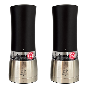 Peugeot DUO DAMAN, Elektrische Salz- & Pfeffermühlen, U-Select Steel Grinder, Schwarz - 16 cm